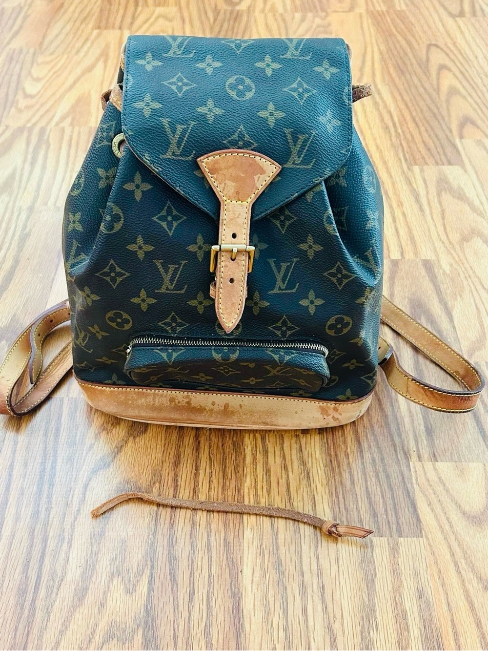 Louis Vuitton Monogram Backpack in Dark Brown and Tan